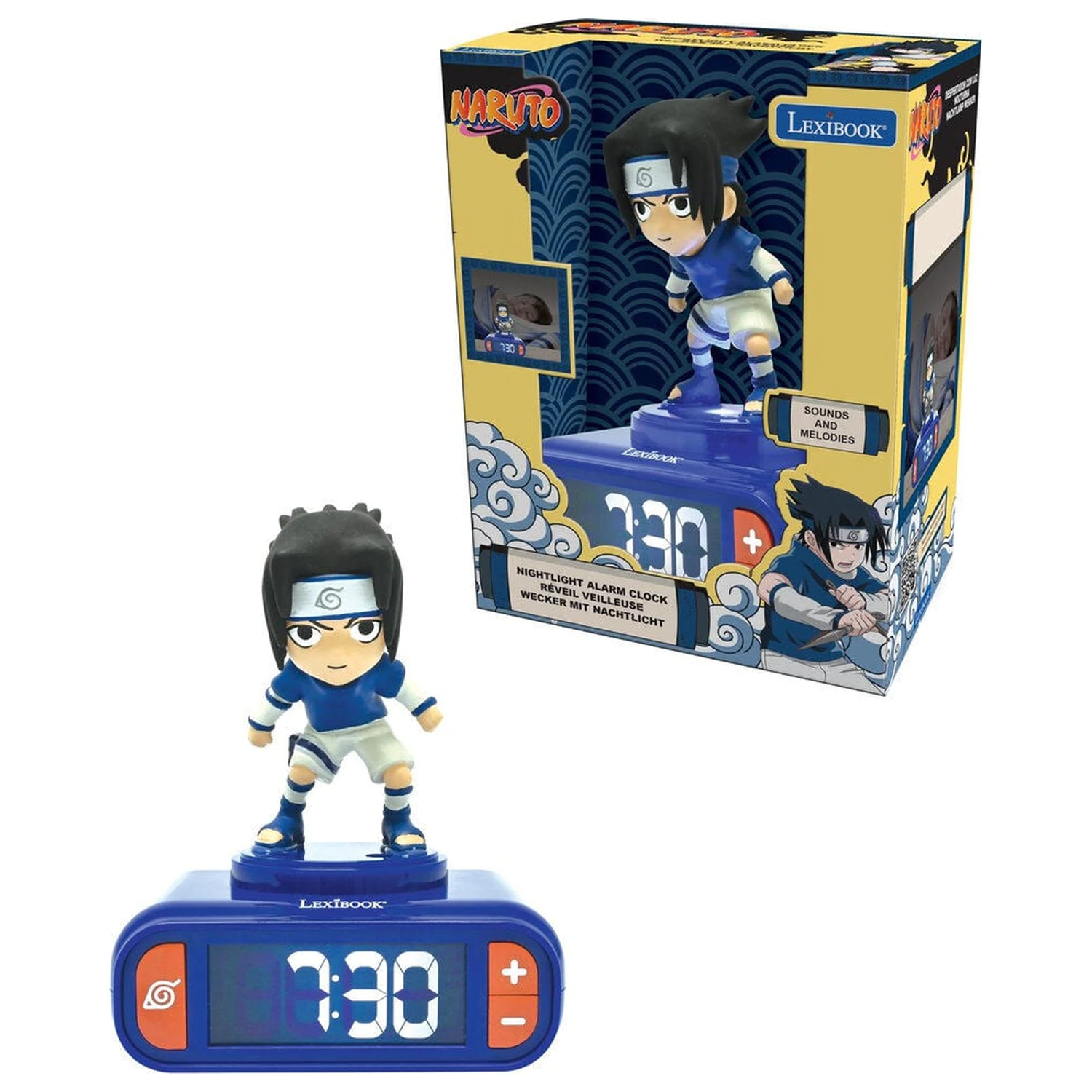 Naruto Shippuden Sasuke 3D nočna lučka digitalna budilka fotografija izdelka
