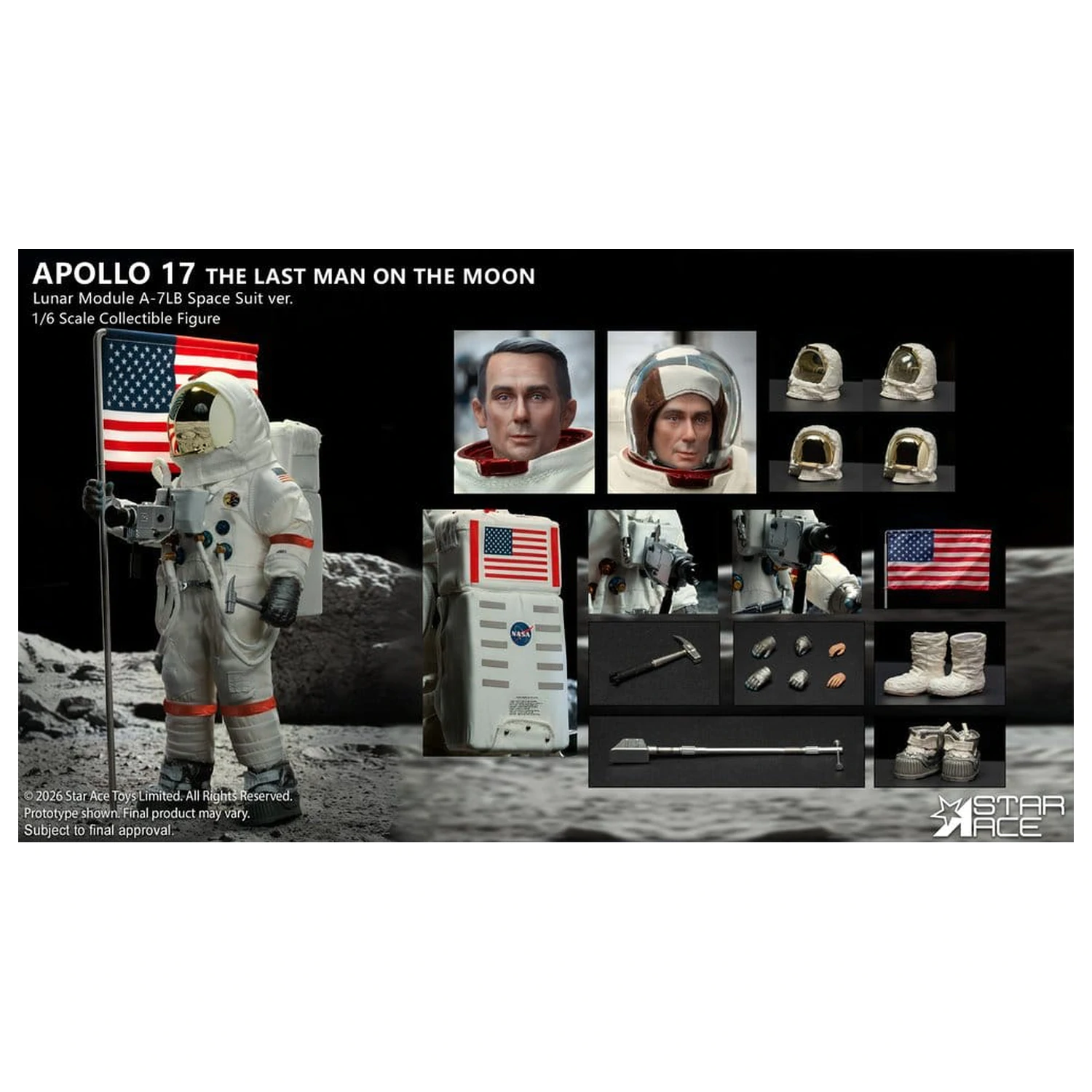NASA Apollo 17 akcijska figura 1/6 The Last Man on the Moon 30 cm fotografija izdelka