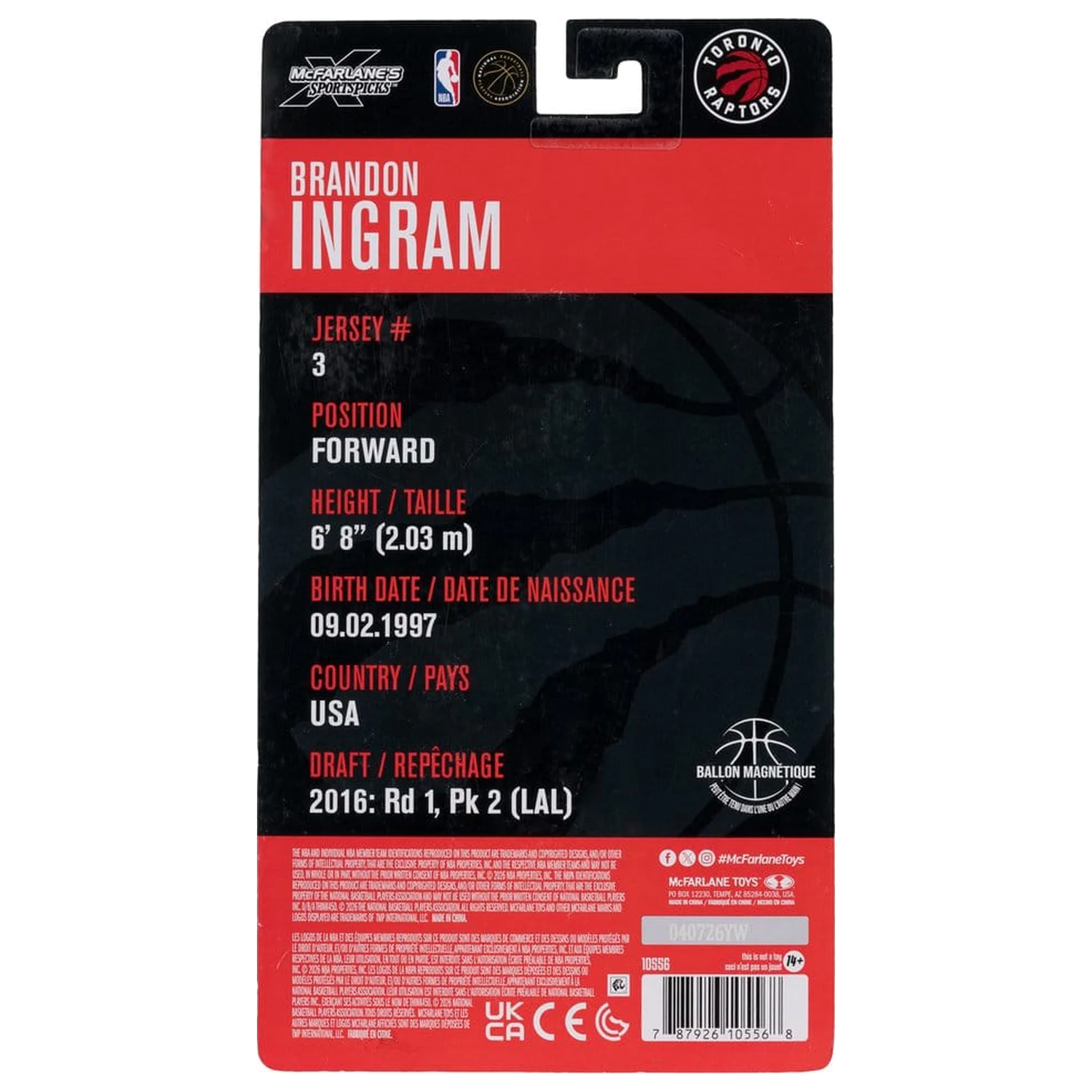 NBA SportsPicks akcijska figura Brandon Ingram (Toronto Raptors) 16 cm fotografija izdelka