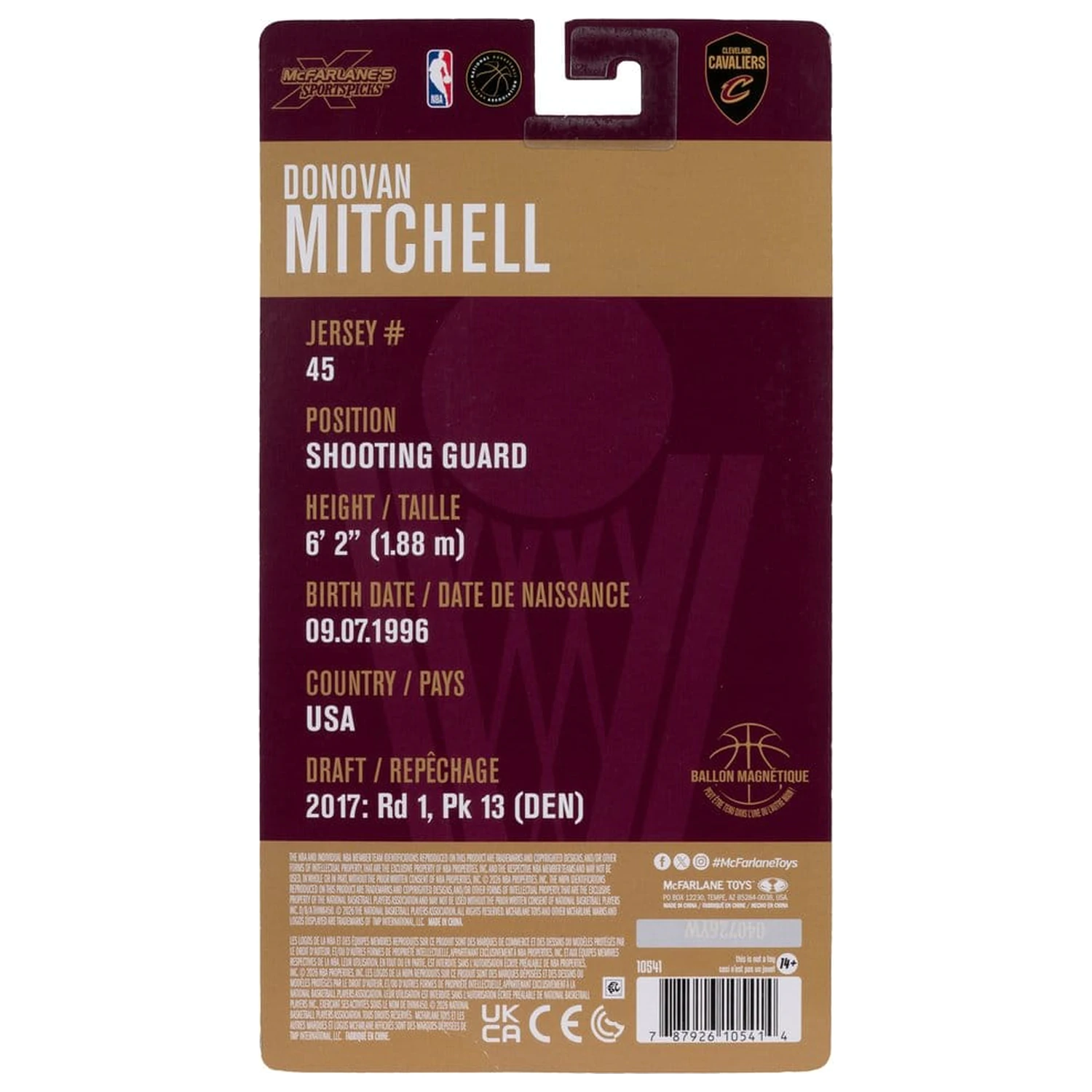 NBA SportsPicks Action Figure Donovan Mitchell (Cleveland Cavaliers) 15 cm fotografija izdelka