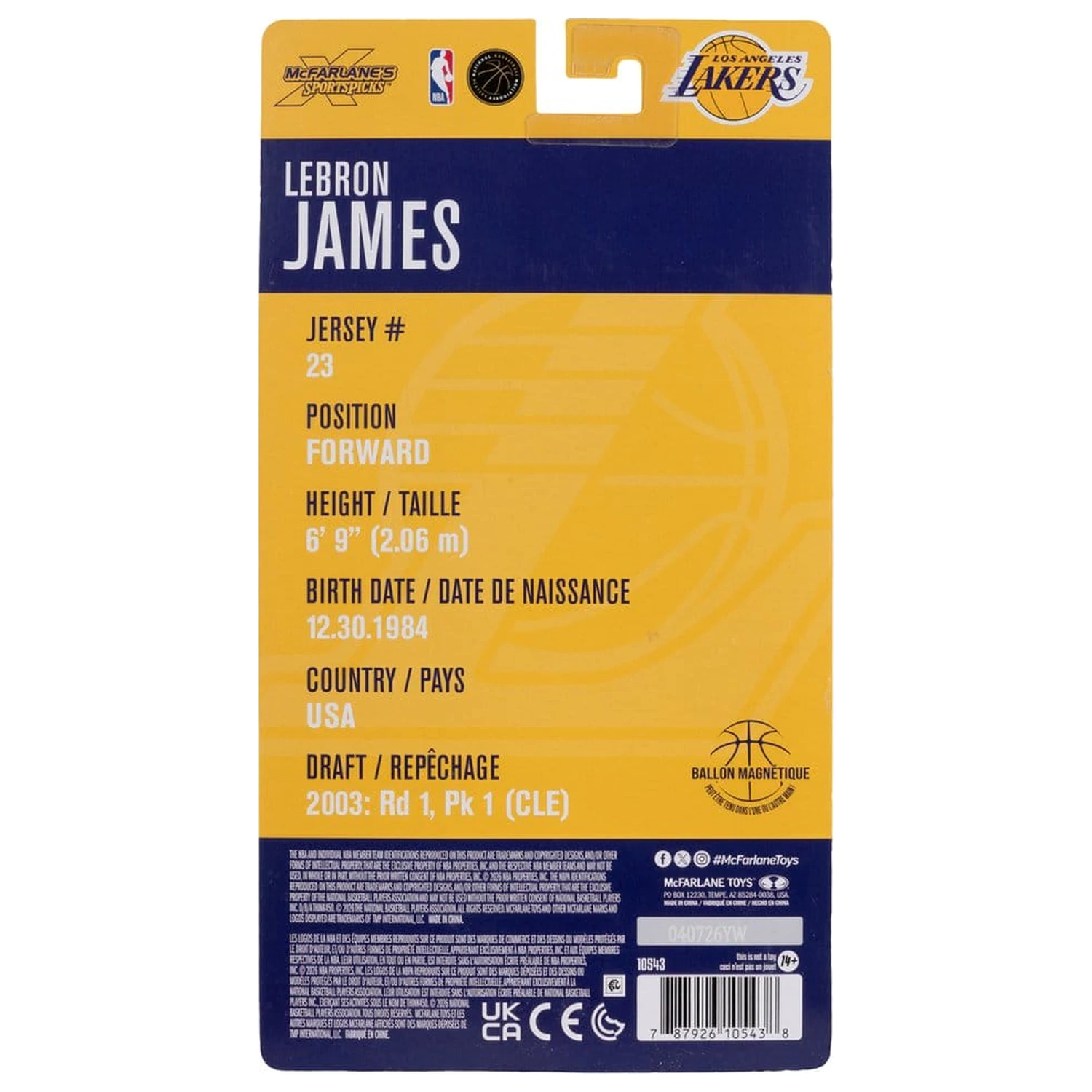 NBA SportsPicks akcijska figura Lebron James (Los Angeles Lakers) 16 cm fotografija izdelka