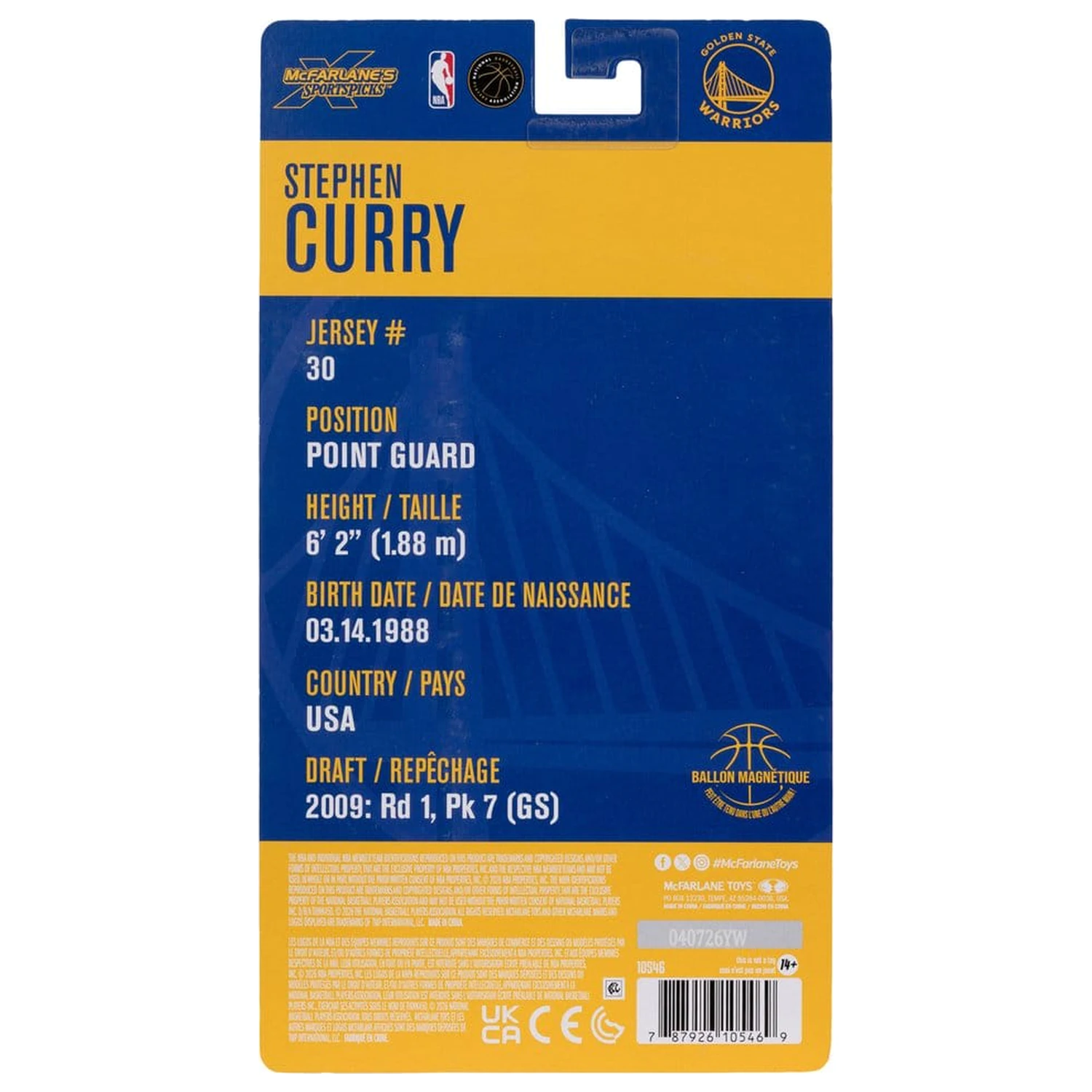 NBA SportsPicks akcijska figura Stephen Curry (Golden State Warriors) 15 cm fotografija izdelka
