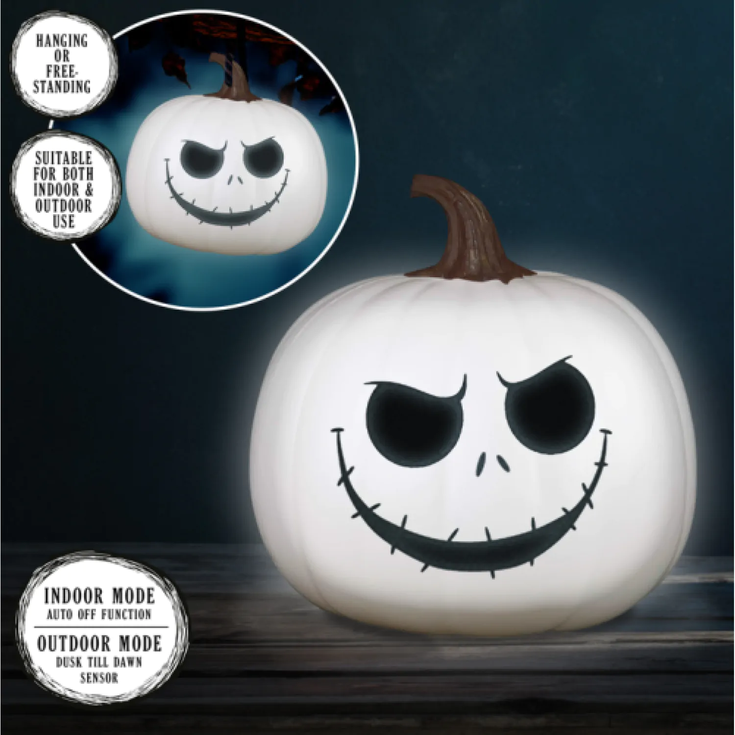 Nightmare Before Christmas Lučka Jack Skellington Bučna luč 20 cm fotografija izdelka