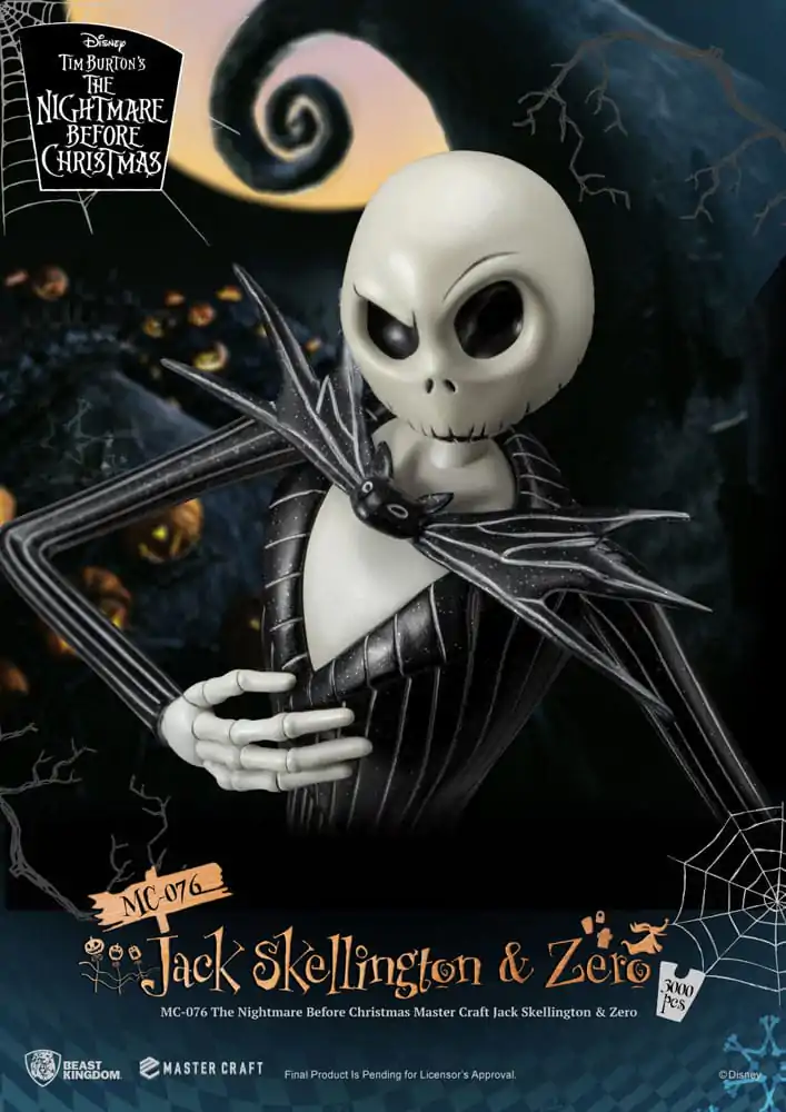 Nightmare before Christmas Master Craft Kip Jack Skellington & Zero 39 cm fotografija izdelka