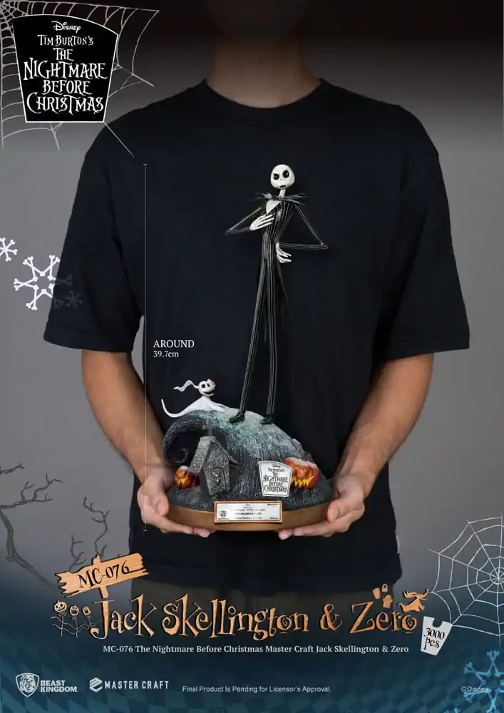 Nightmare before Christmas Master Craft Kip Jack Skellington & Zero 39 cm fotografija izdelka