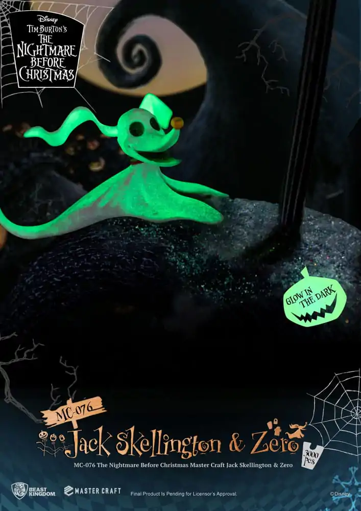 Nightmare before Christmas Master Craft Kip Jack Skellington & Zero 39 cm fotografija izdelka