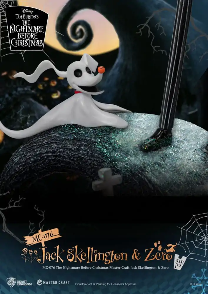 Nightmare before Christmas Master Craft Kip Jack Skellington & Zero 39 cm fotografija izdelka