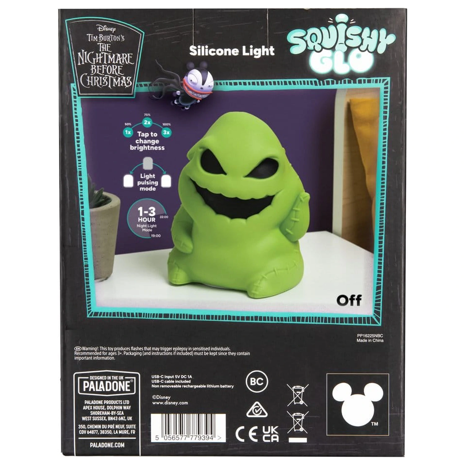 Nightmare Before Christmas SquishyGlo Silikonska lučka Oogie Boogie 16 cm fotografija izdelka