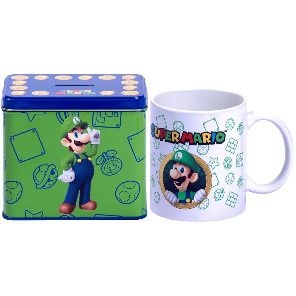 Nintendo Super Mario Bros Luigi Skodelica + Šparovček set fotografija izdelka