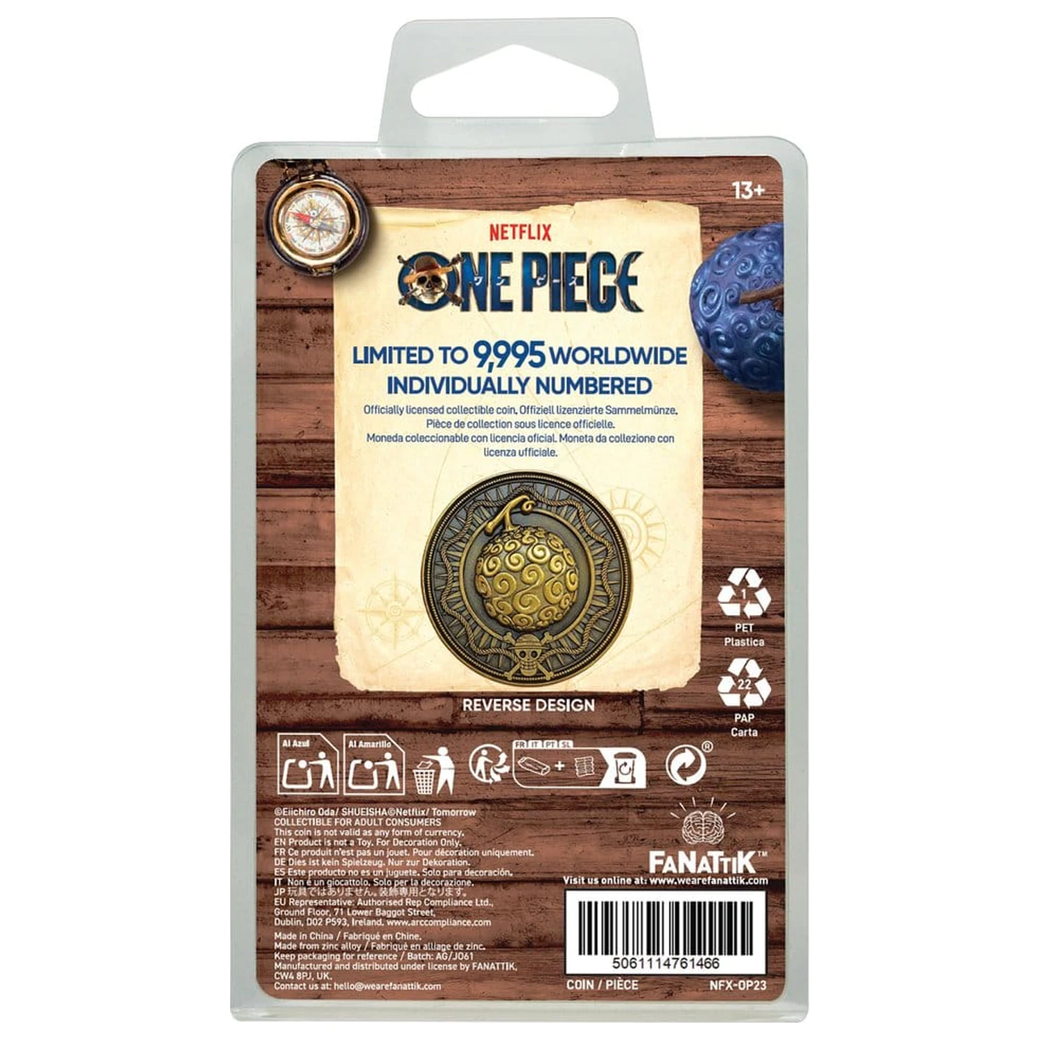 One Piece Zbirateljski kovanec Gum Gum Coin Limited Edition 4 cm fotografija izdelka