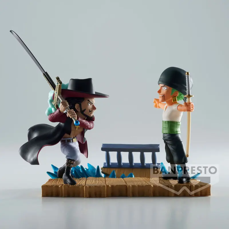 One Piece Log Stories Roronoa Zoro VS Dracule Mihawk figura 7 cm fotografija izdelka