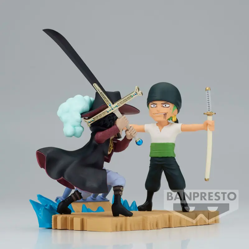 One Piece Log Stories Roronoa Zoro VS Dracule Mihawk figura 7 cm fotografija izdelka