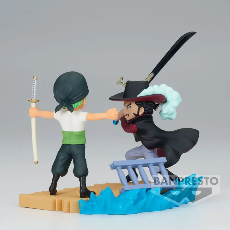 One Piece Log Stories Roronoa Zoro VS Dracule Mihawk figura 7 cm fotografija izdelka