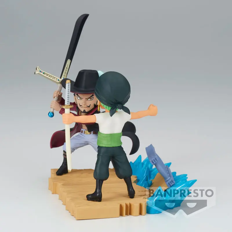 One Piece Log Stories Roronoa Zoro VS Dracule Mihawk figura 7 cm fotografija izdelka