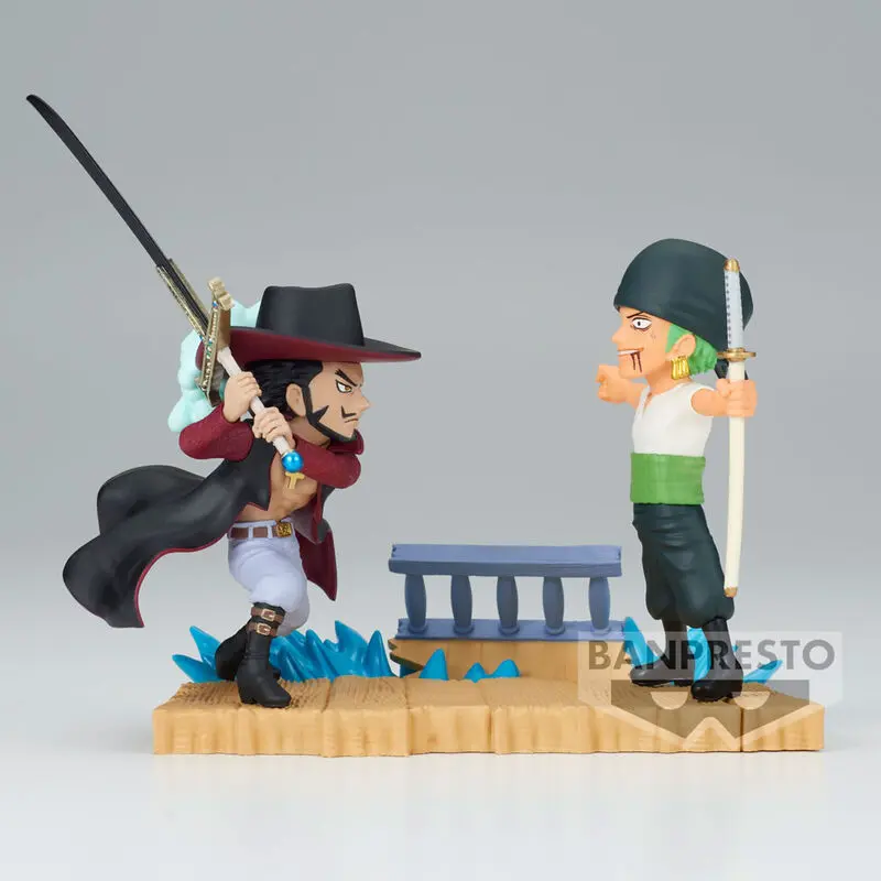 One Piece Log Stories Roronoa Zoro VS Dracule Mihawk figura 7 cm fotografija izdelka