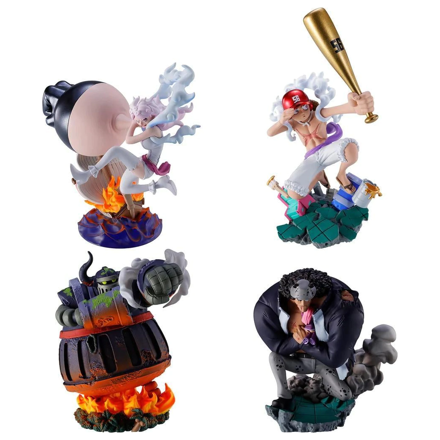 Set 4 kipcev One Piece Logbox Re Birth Egghead Petitrama 9 cm fotografija izdelka