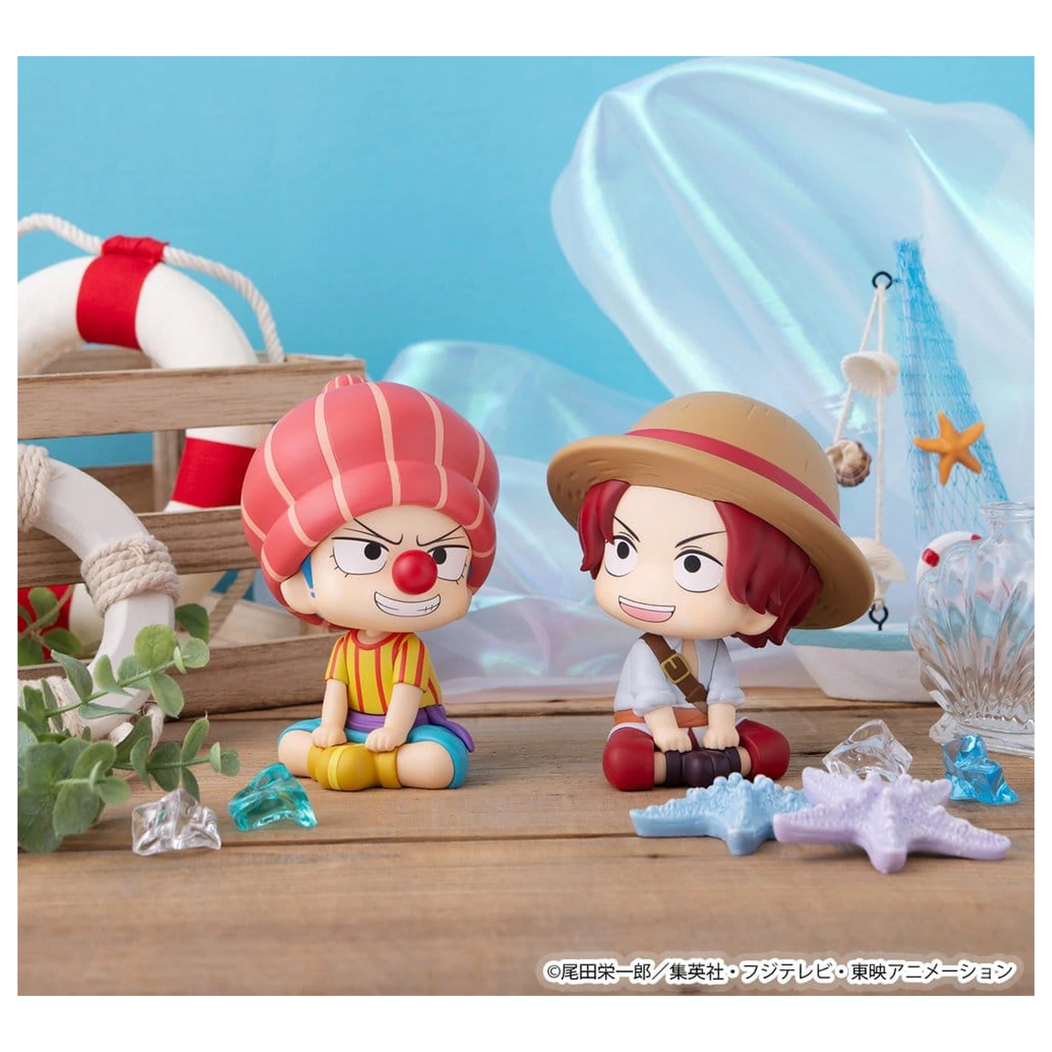 One Piece Look Up PVC figurice, pakiranje po 2, Shanks & Buggy Childhood Ver. 11 cm (z darilom) fotografija izdelka