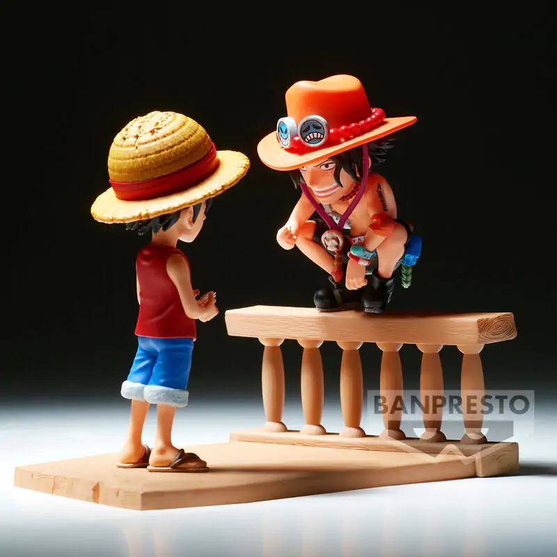 One Piece Monkey D Luffy & Portgas D Ace World Collectable Log Stories figura 8 cm fotografija izdelka