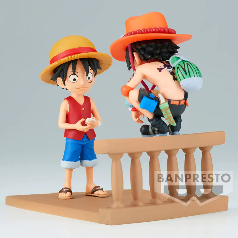 One Piece Monkey D Luffy & Portgas D Ace World Collectable Log Stories figura 8 cm fotografija izdelka