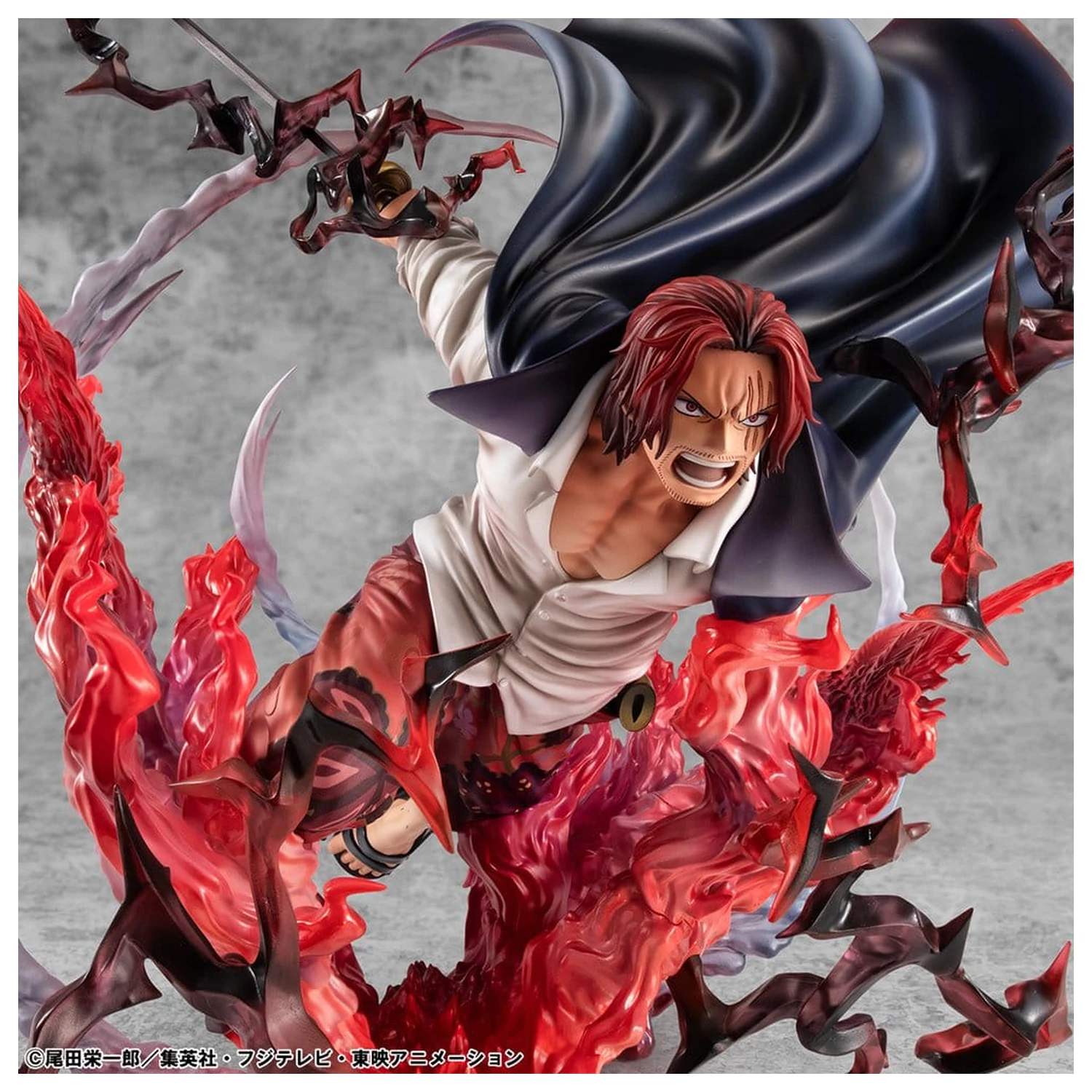 One Piece P.O.P SA-MAXIMUM PVC kip Vodja piratov rdečih las Red-Haired Shanks Kamusari 25 cm fotografija izdelka