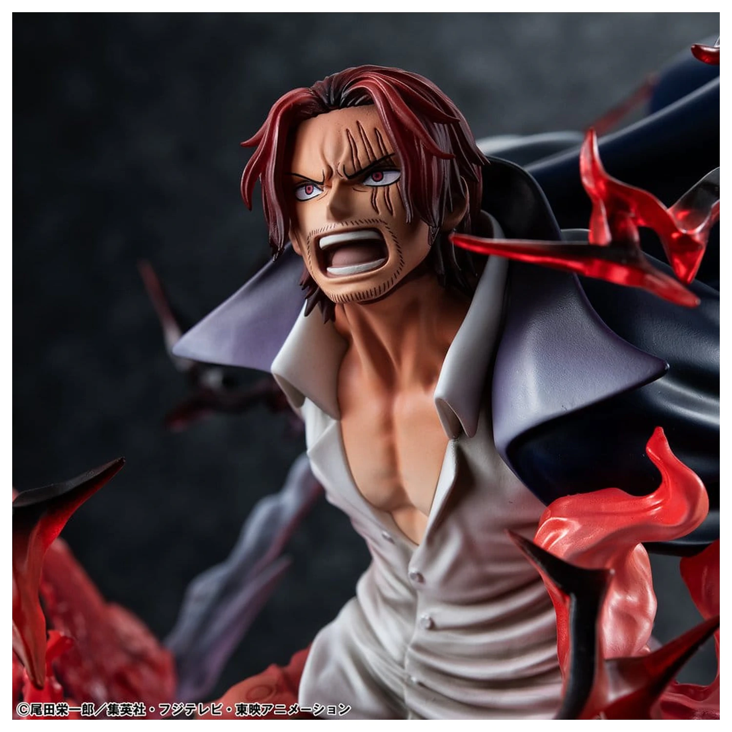 One Piece P.O.P SA-MAXIMUM PVC kip Vodja piratov rdečih las Red-Haired Shanks Kamusari 25 cm fotografija izdelka
