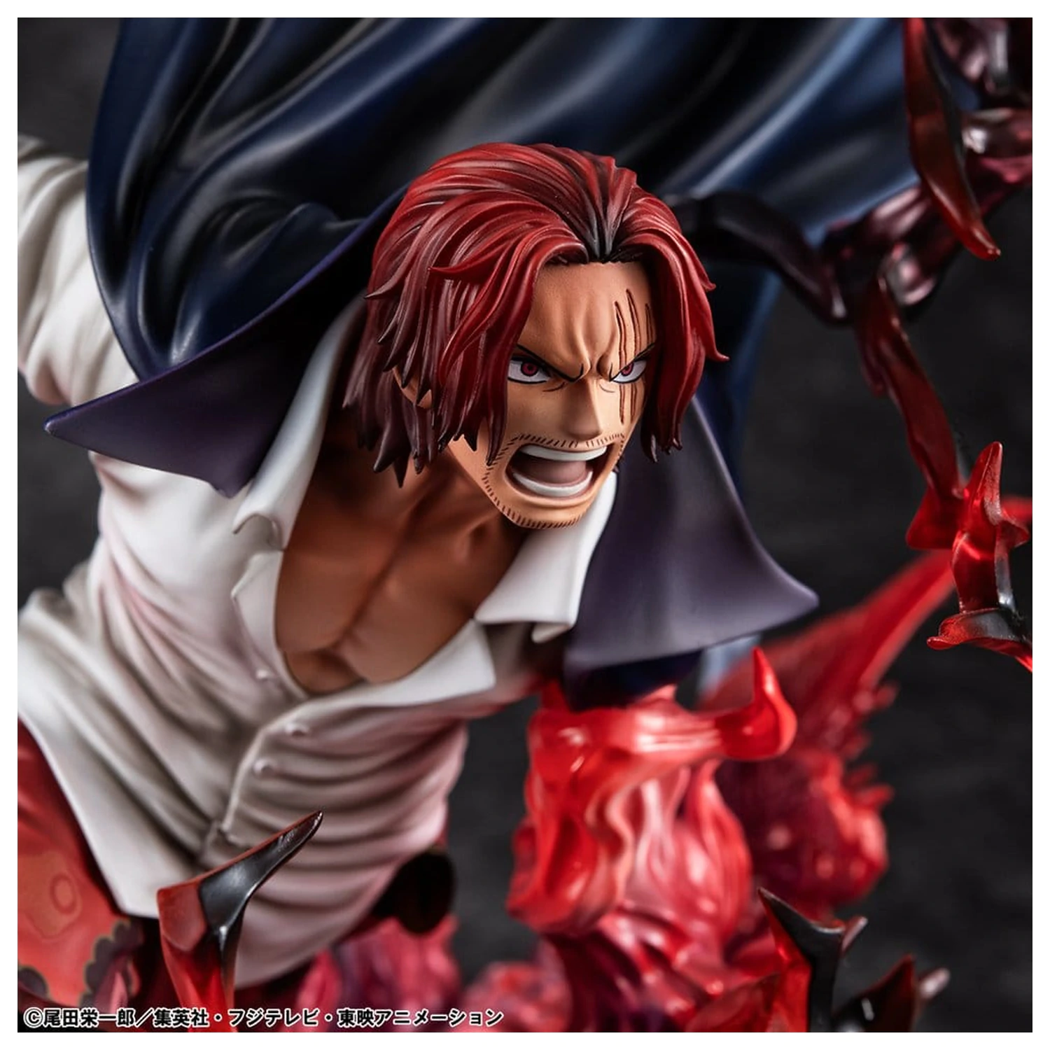 One Piece P.O.P SA-MAXIMUM PVC kip Vodja piratov rdečih las Red-Haired Shanks Kamusari 25 cm fotografija izdelka