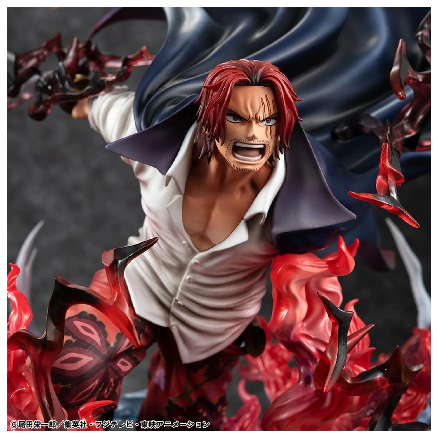 One Piece P.O.P SA-MAXIMUM PVC kip Vodja piratov rdečih las Red-Haired Shanks Kamusari 25 cm fotografija izdelka