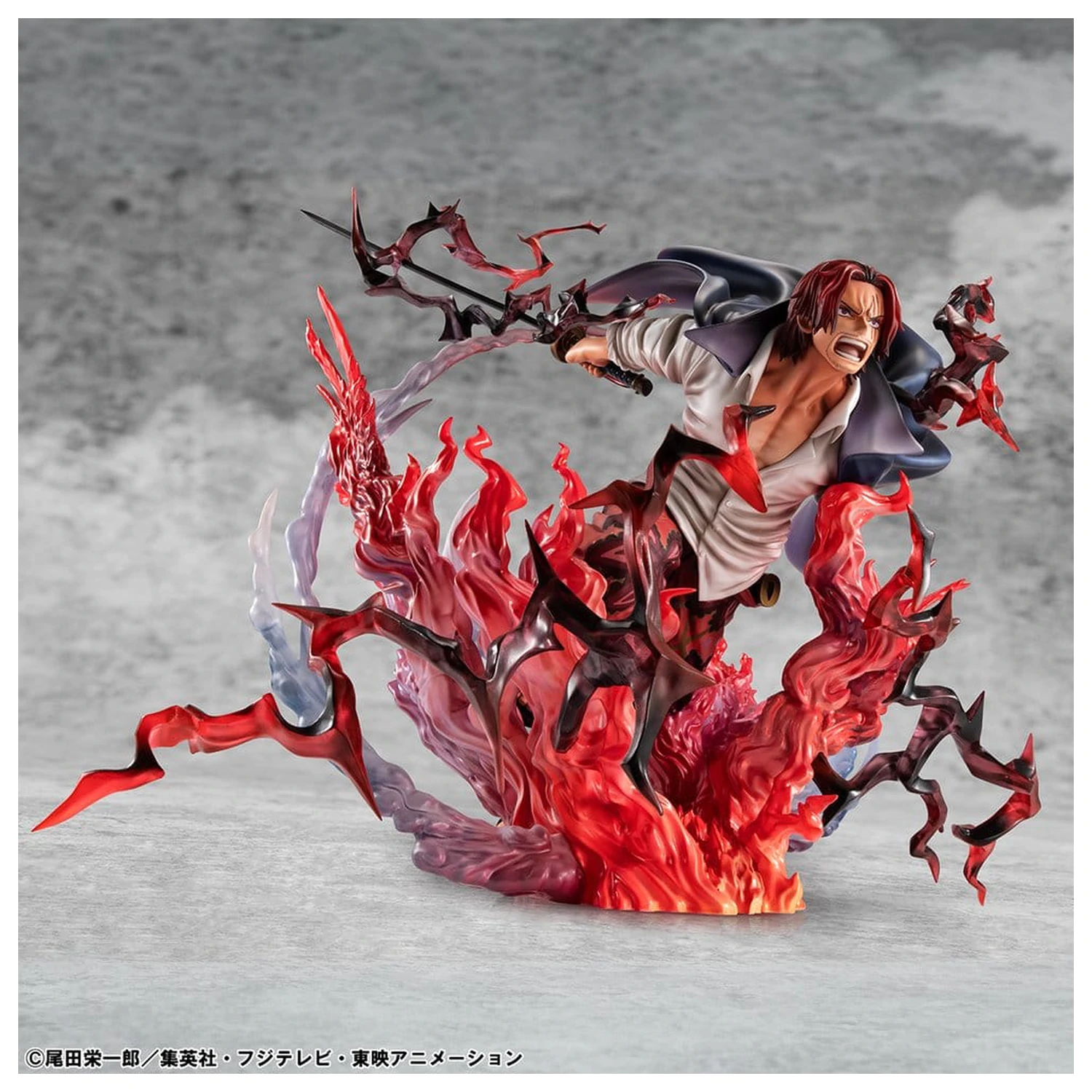 One Piece P.O.P SA-MAXIMUM PVC kip Vodja piratov rdečih las Red-Haired Shanks Kamusari 25 cm fotografija izdelka