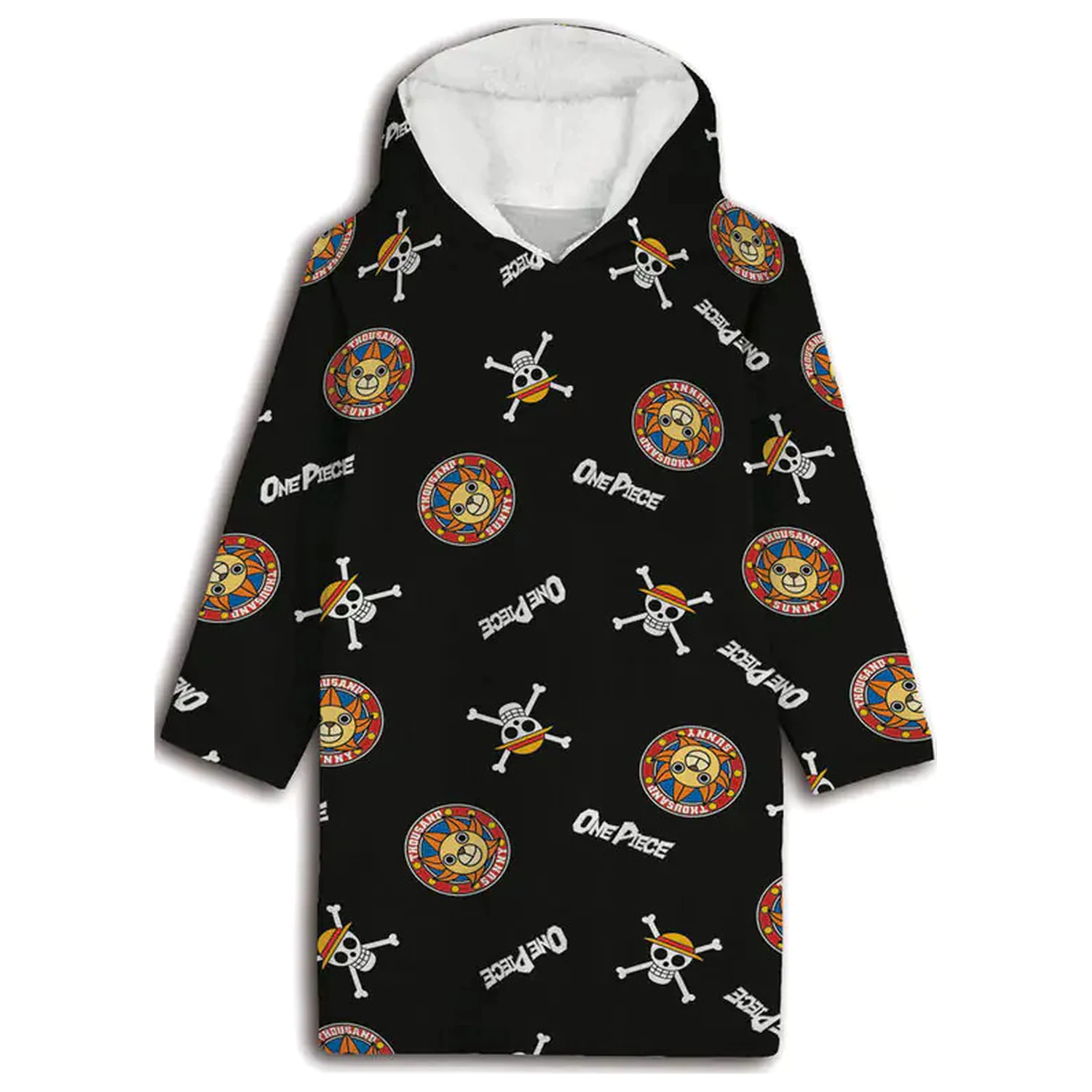 One Piece Thousand Sunny nosljiva plišasta odeja iz flisa, pončo 7-14 let fotografija izdelka