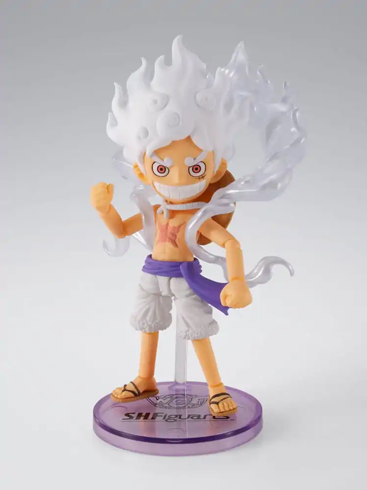 One Piece World Collactable Figure x S.H. Figuarts Action Figure Monkey D. Luffy Gear 5 8 cm fotografija izdelka
