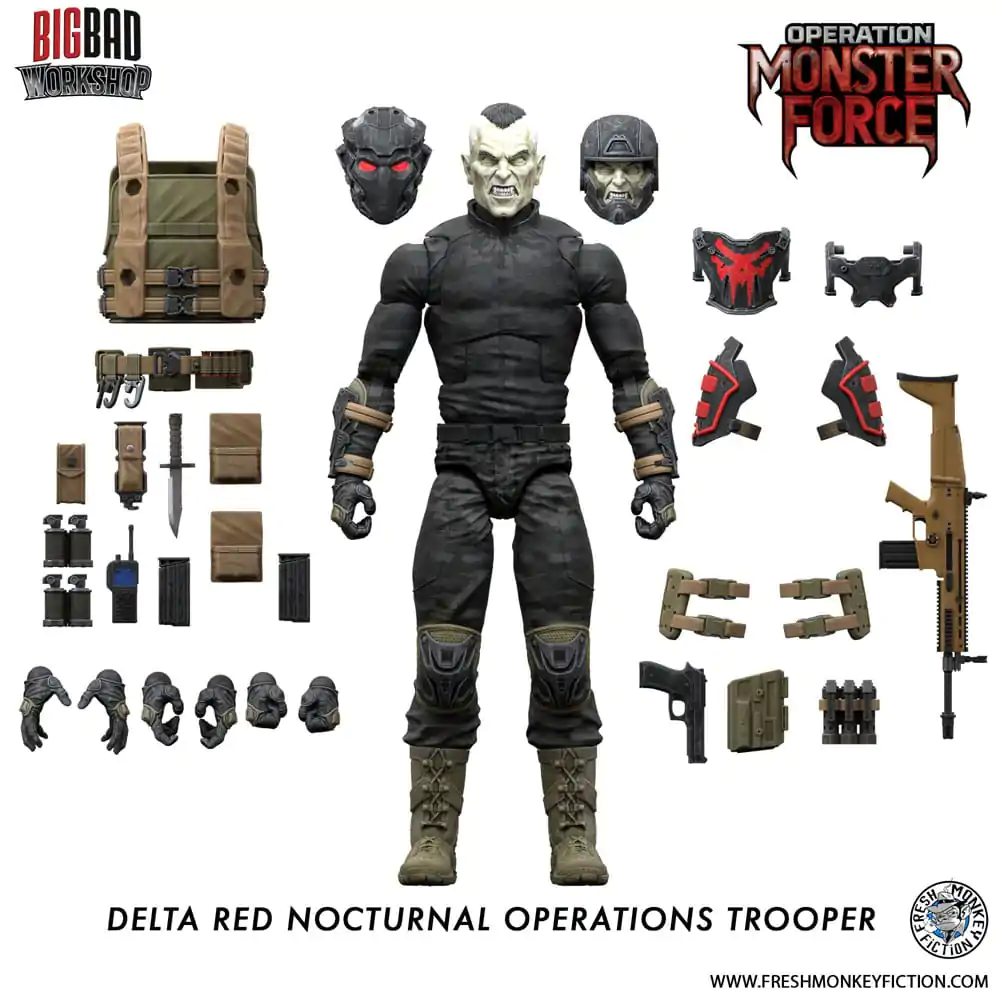 Akcijska figura Operation: Monster Force 1/12 Delta Red Nocturnal Operations Trooper 15 cm fotografija izdelka