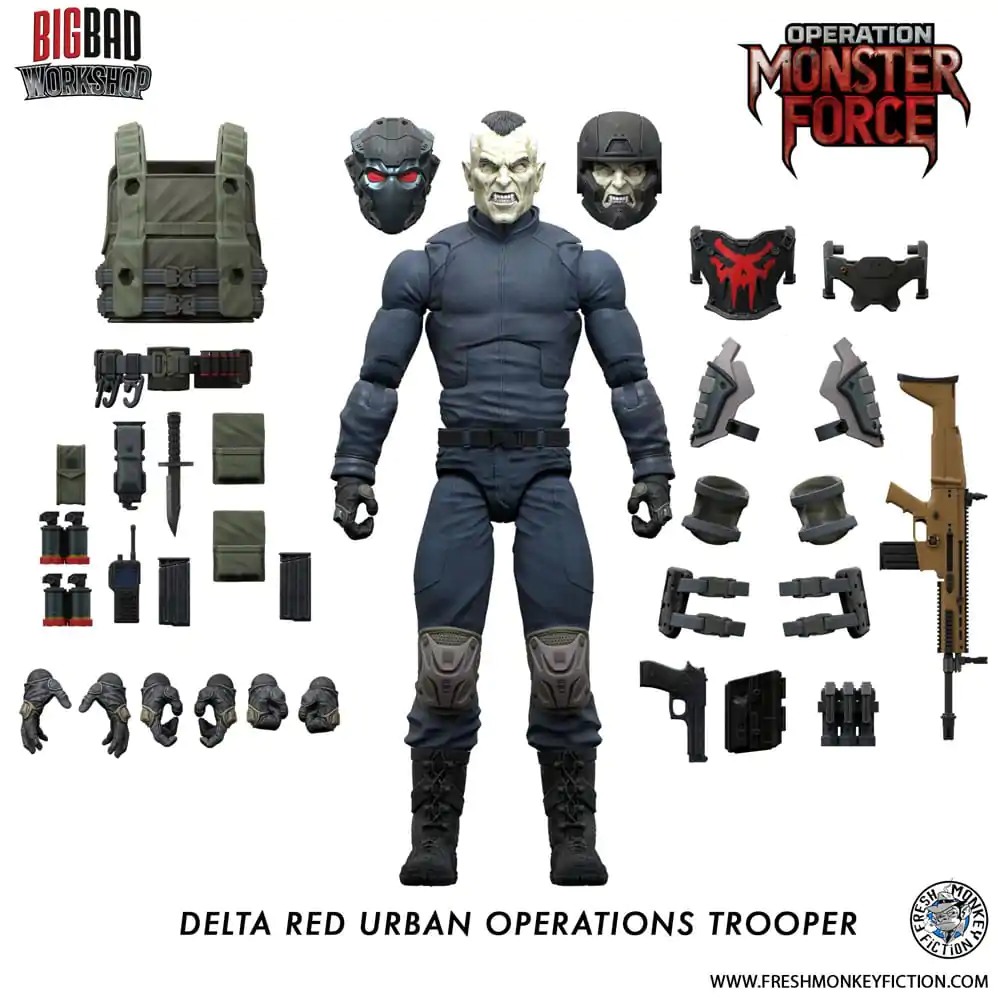 Akcijska figura Operation: Monster Force 1/12 Delta Red Urban Operations Trooper 15 cm fotografija izdelka