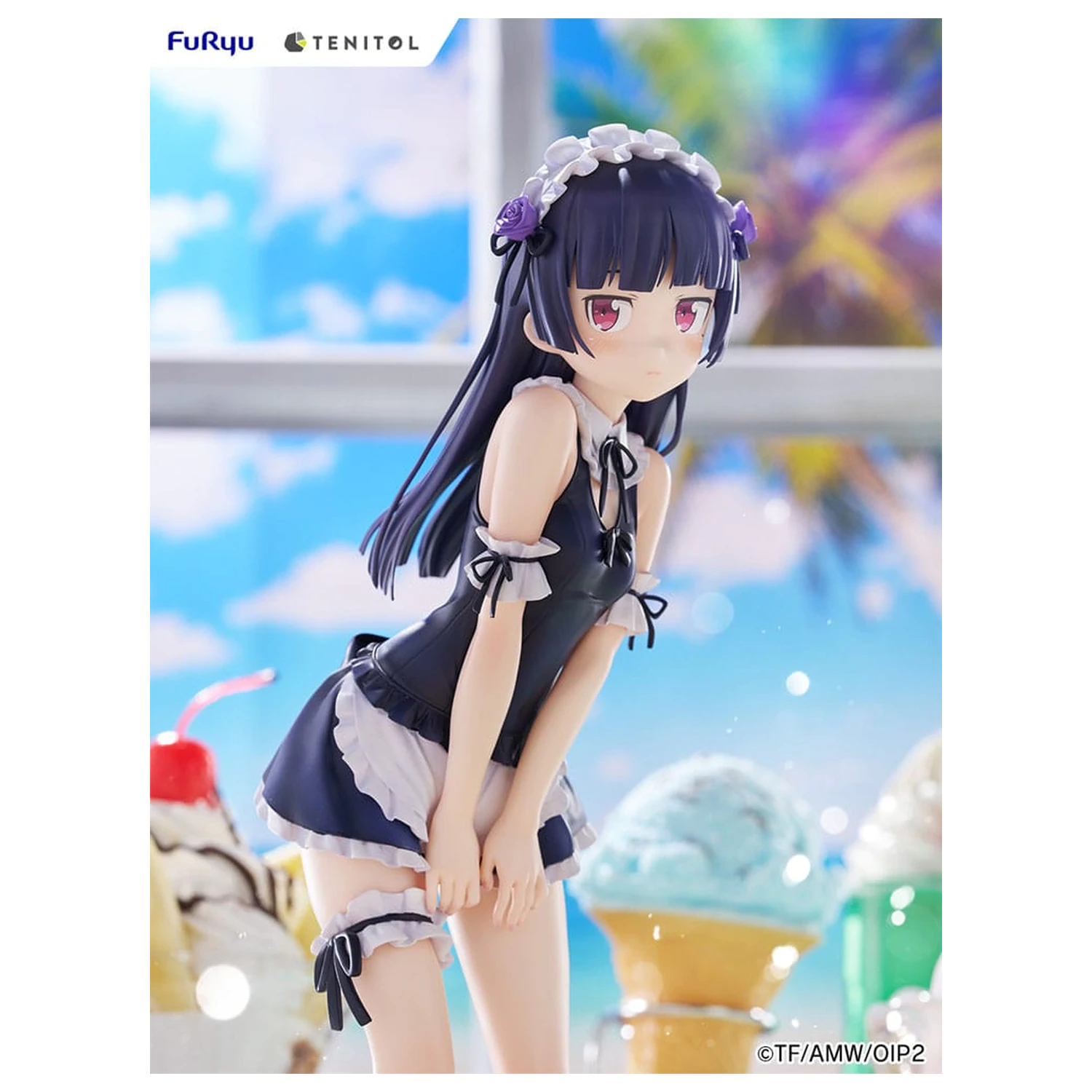 Ore no Imouto ga Konna ni Kawaii Wake ga Nai. Tenitol Visoka PVC figurica Kuroneko v kopalkah služkinja Ver. 27 cm fotografija izdelka