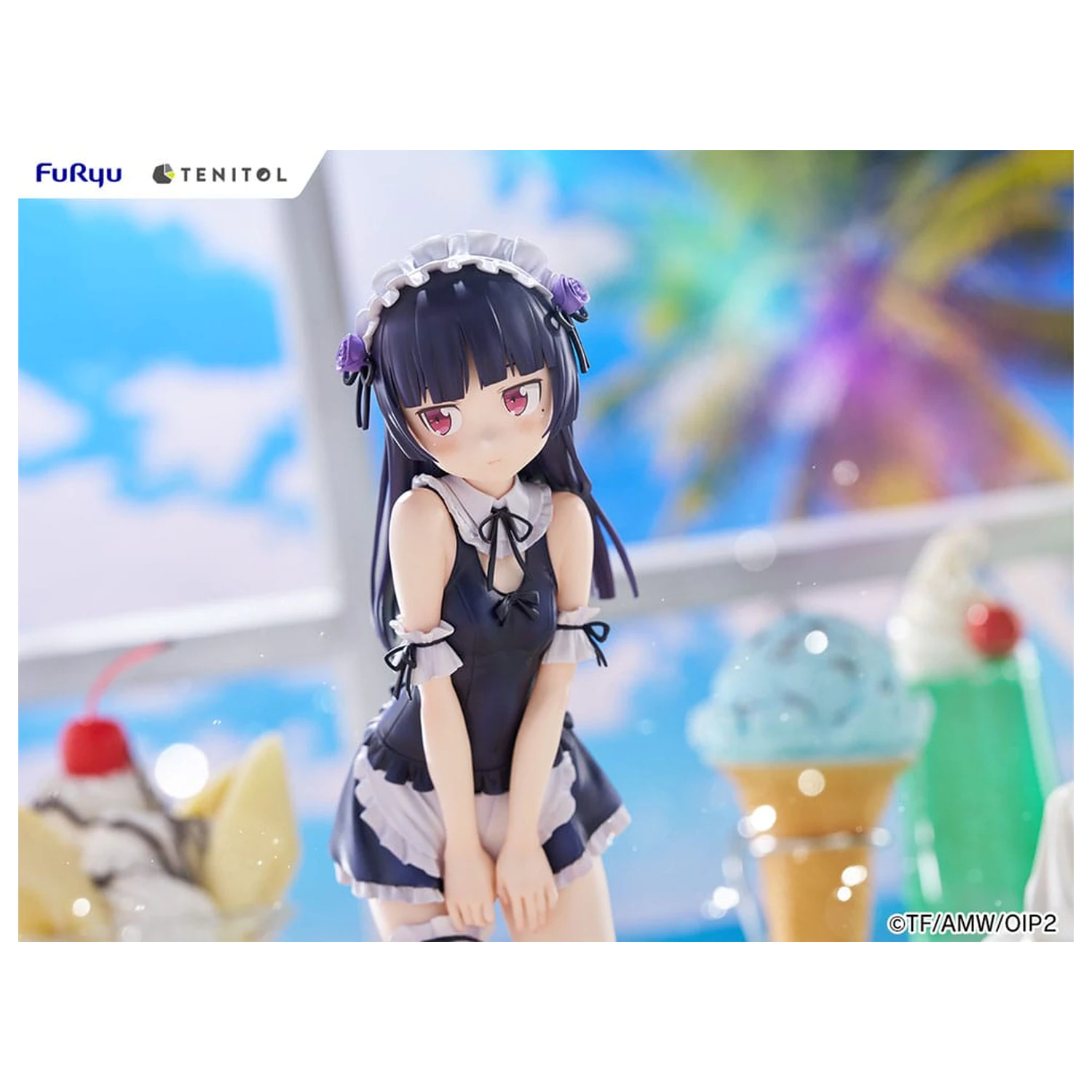 Ore no Imouto ga Konna ni Kawaii Wake ga Nai. Tenitol Visoka PVC figurica Kuroneko v kopalkah služkinja Ver. 27 cm fotografija izdelka