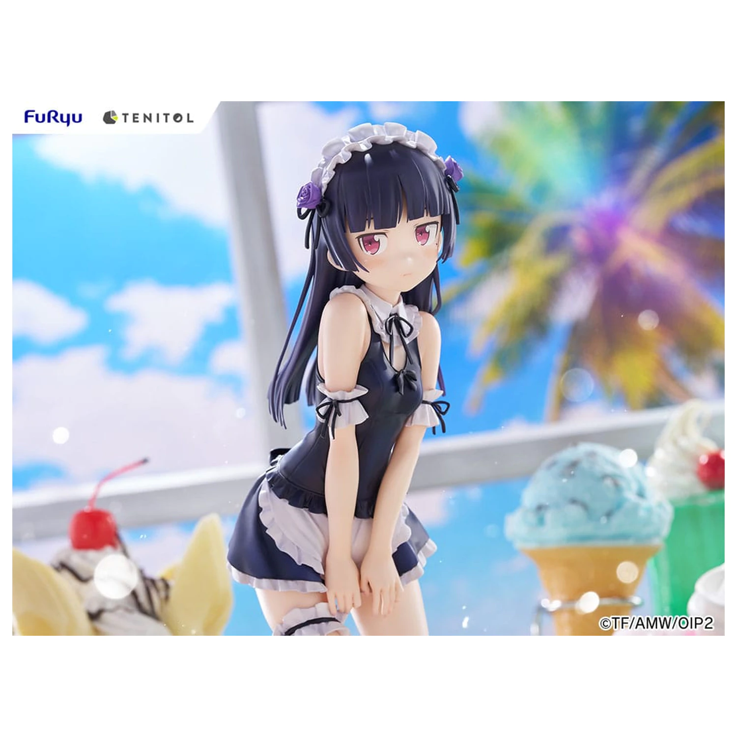 Ore no Imouto ga Konna ni Kawaii Wake ga Nai. Tenitol Visoka PVC figurica Kuroneko v kopalkah služkinja Ver. 27 cm fotografija izdelka