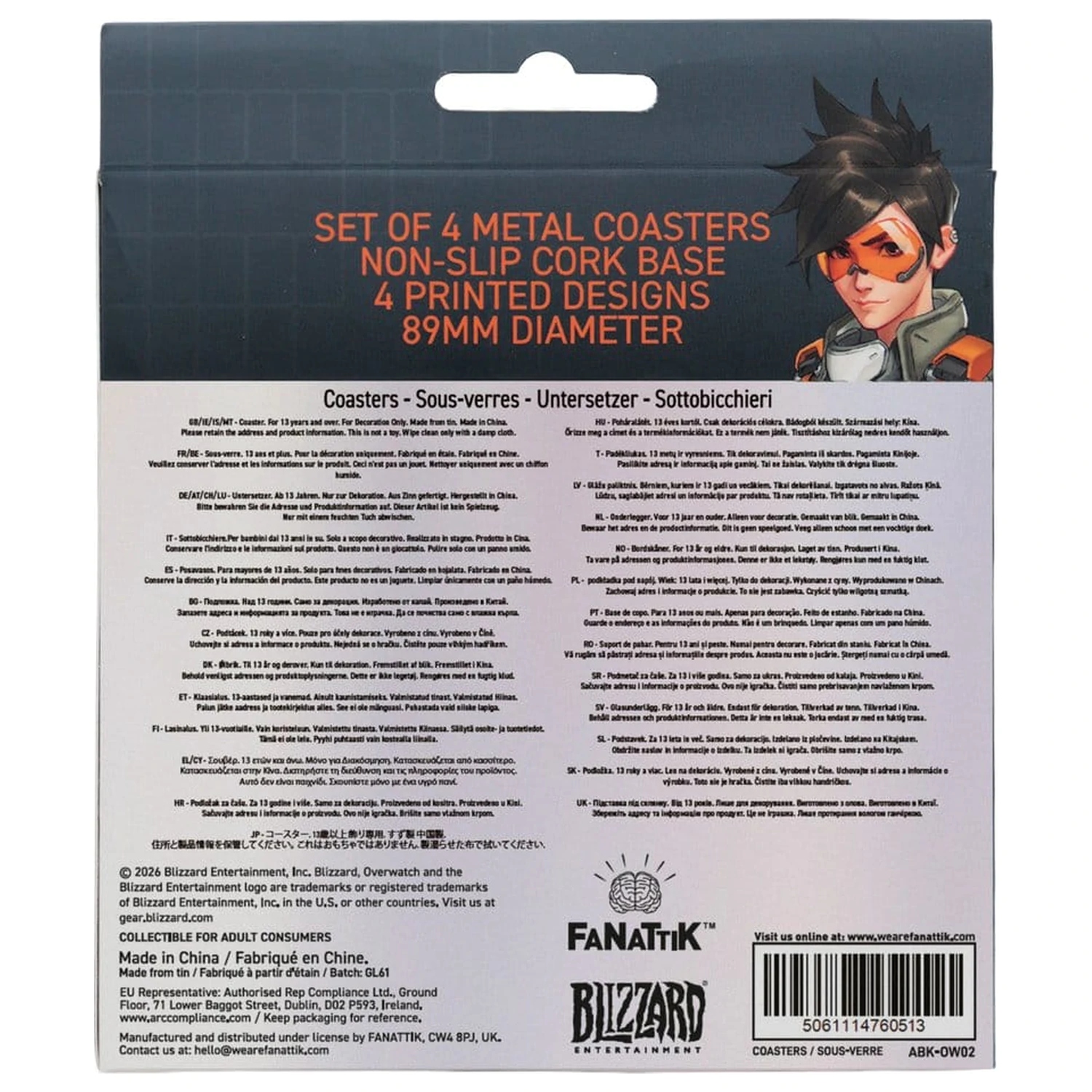 Overwatch podstavki za kozarce, 4-paket, potiskani kovinski fotografija izdelka