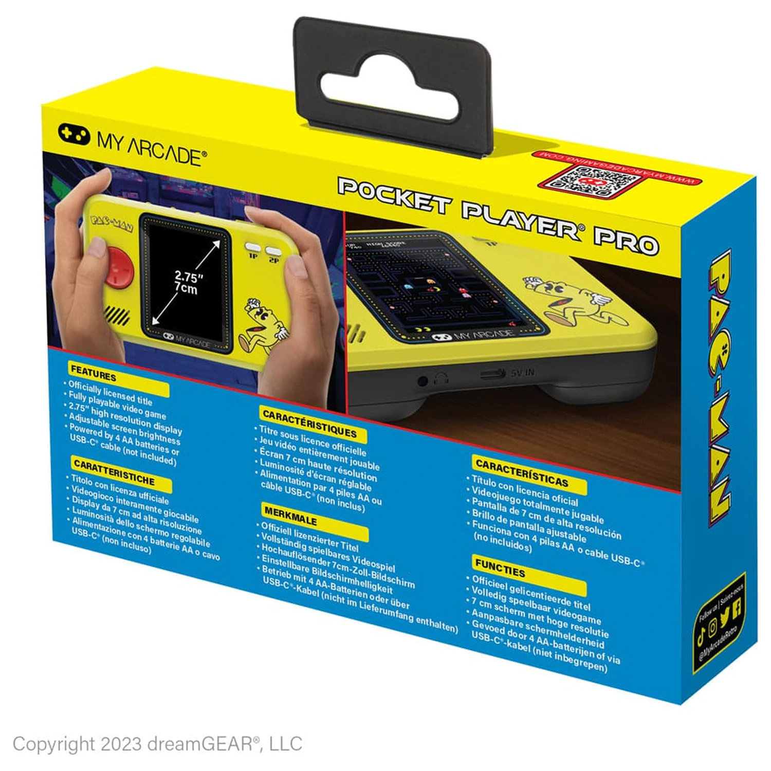 Pac-Man prenosni igralni sistem Pocket Player Pro fotografija izdelka