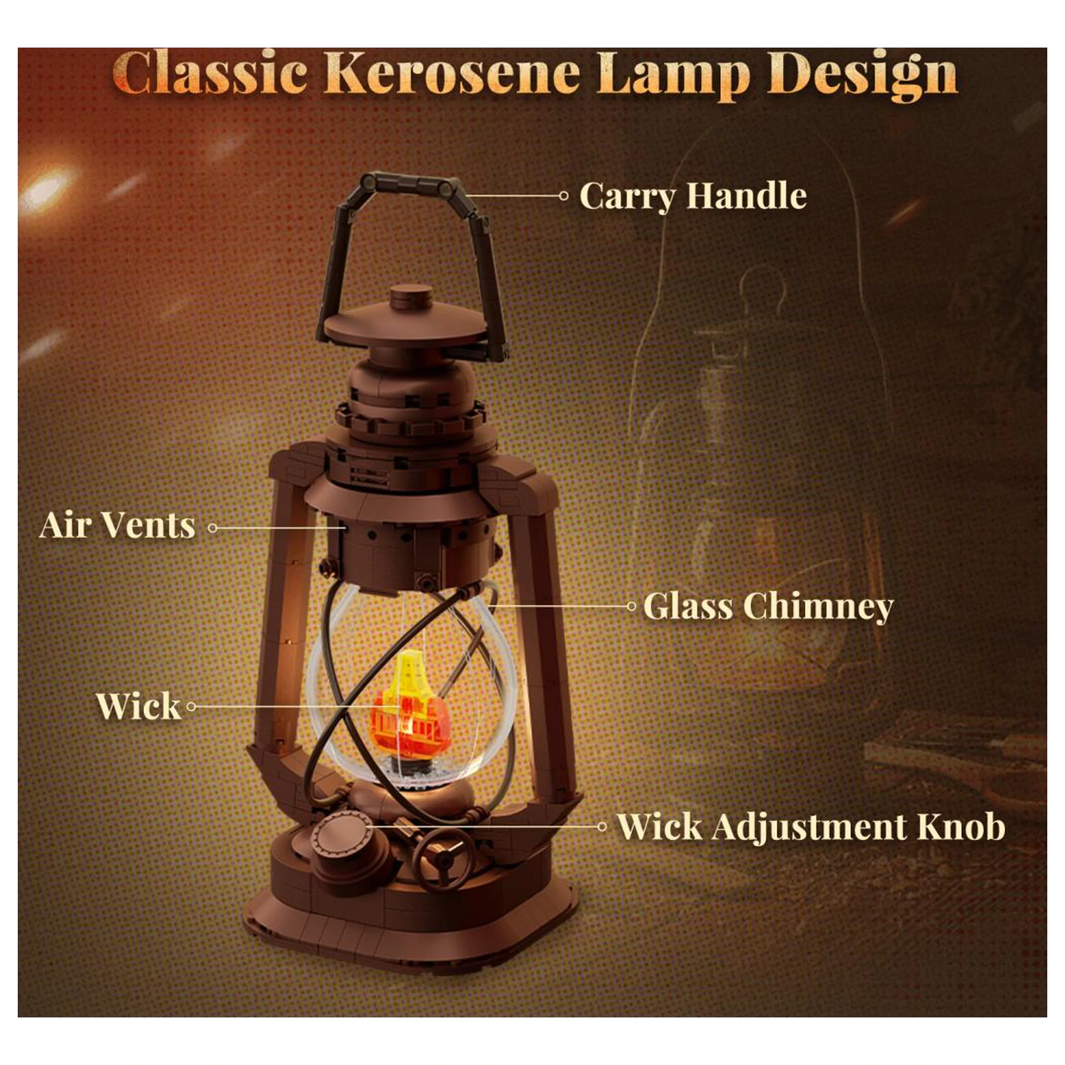 PANTASY Kerosene Lamp kocke za sestavljanje 379 kosov fotografija izdelka