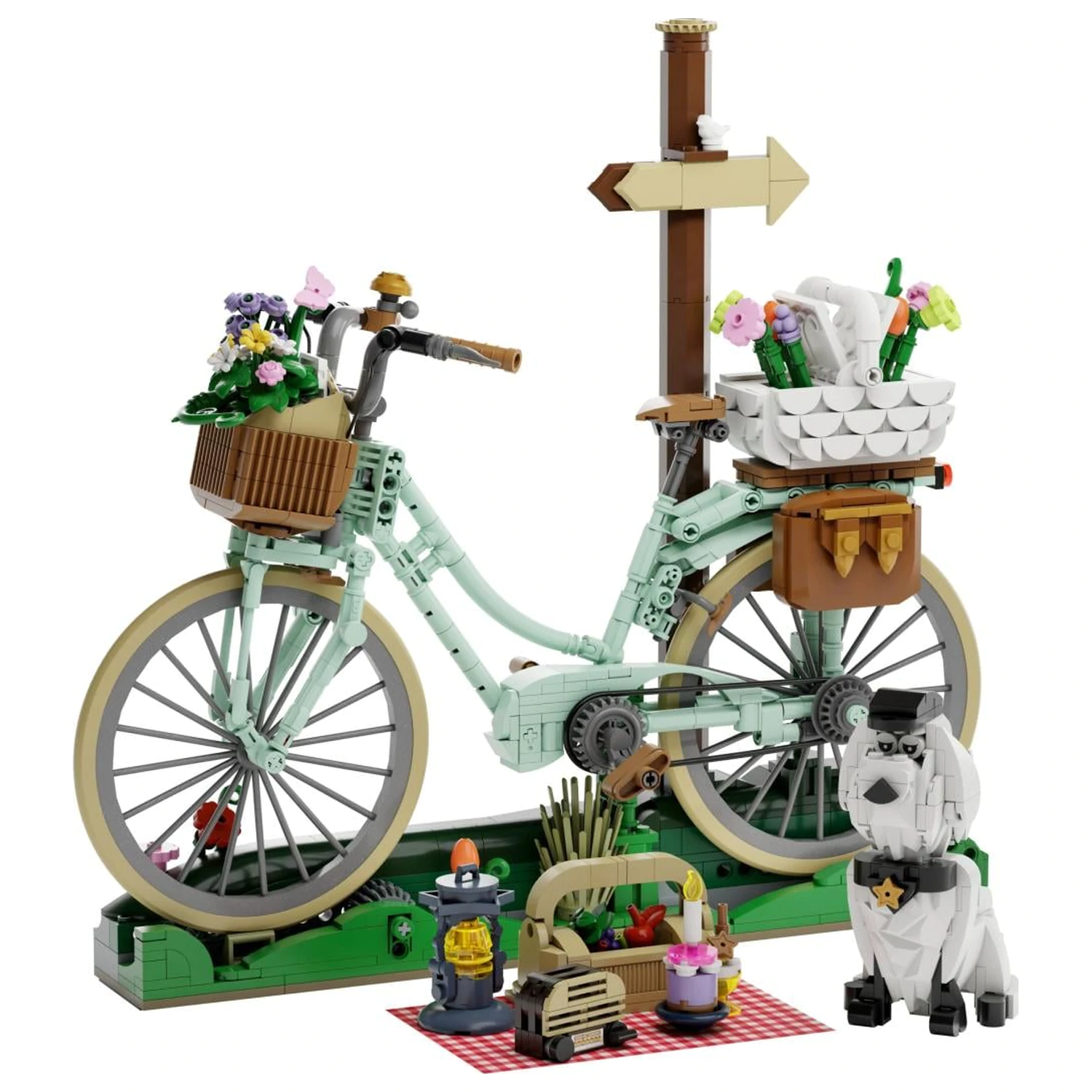 Pantasy Spring Picnic Bicycle Kocke za sestavljanje 1079 kosov fotografija izdelka