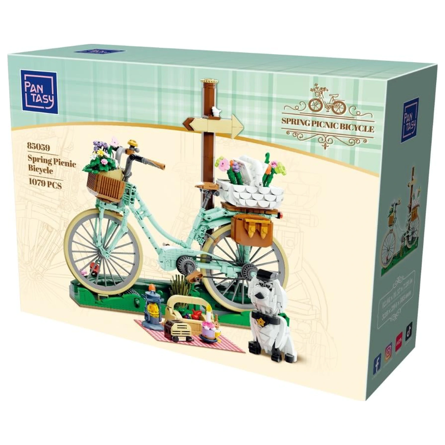 Pantasy Spring Picnic Bicycle Kocke za sestavljanje 1079 kosov fotografija izdelka