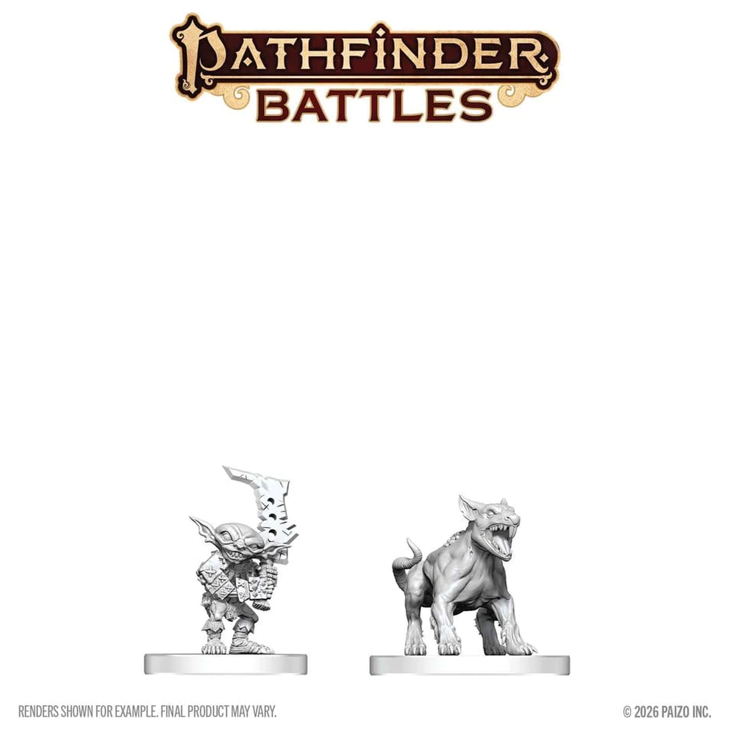 Pathfinder Battles Deep Cuts Nepobarvana miniatura Goblin Commando & Goblin Dog 13 cm fotografija izdelka