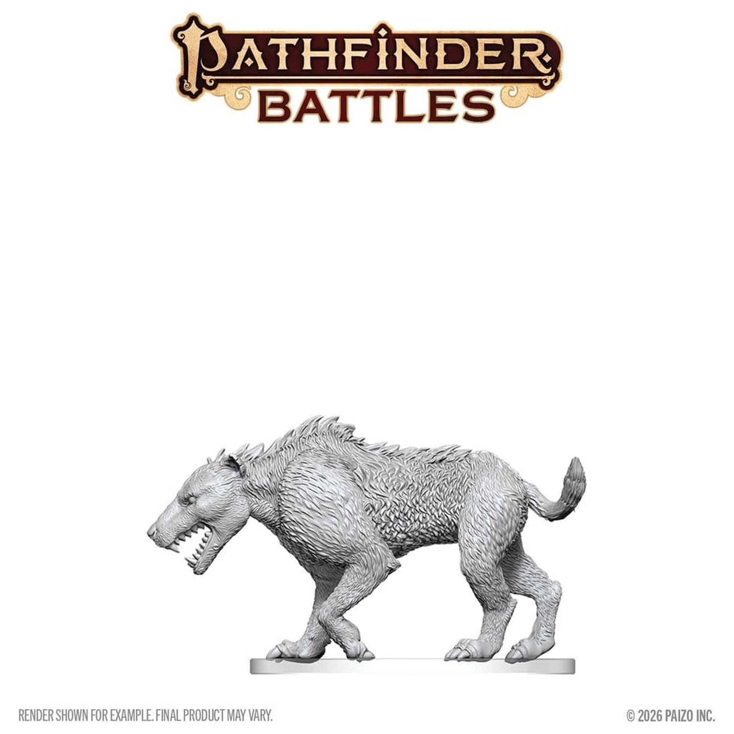Pathfinder Battles Deep Cuts Nepobarvana Miniatura Hyaenodon 13 cm fotografija izdelka