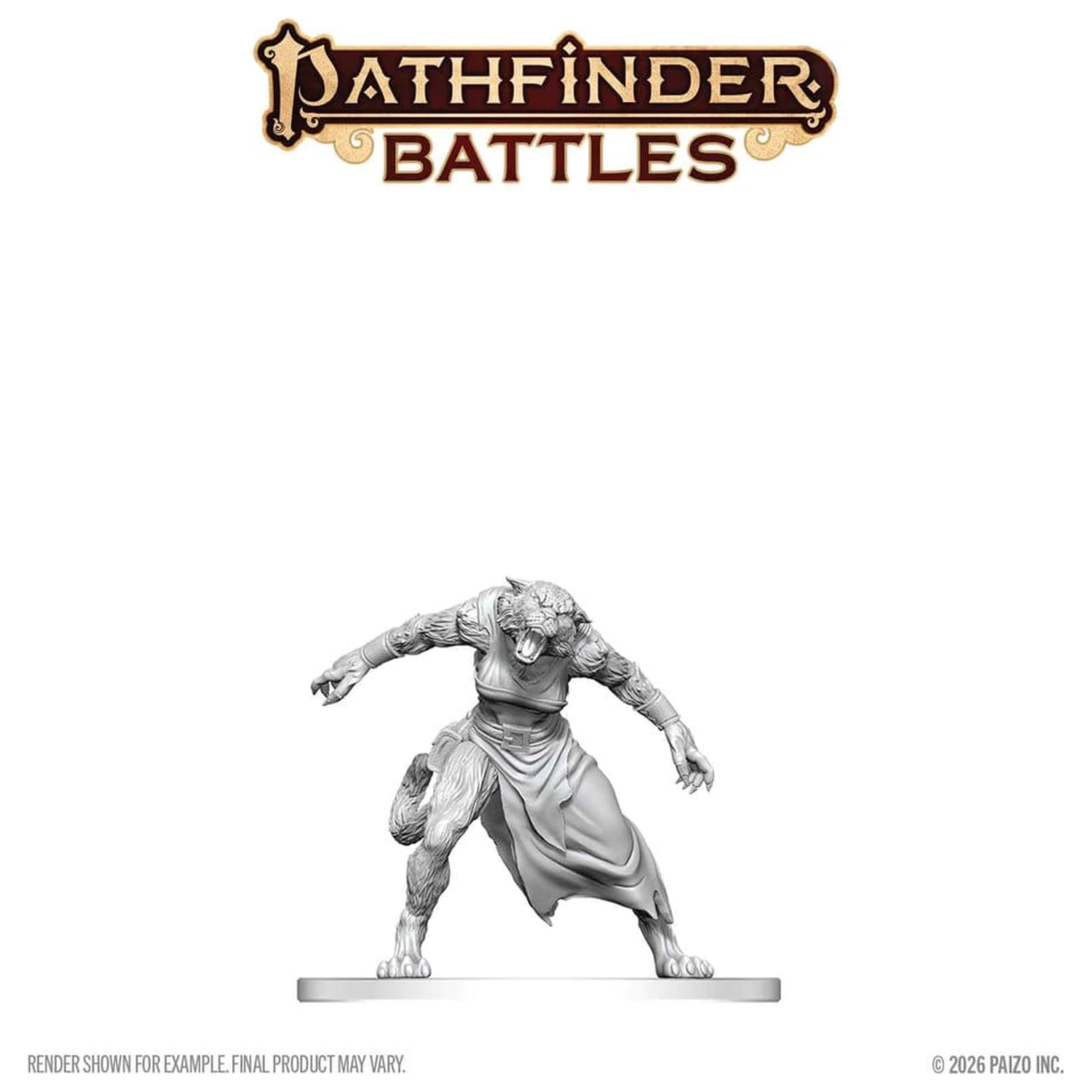Pathfinder Battles Deep Cuts Nepobarvana miniatura Weretiger 13 cm fotografija izdelka