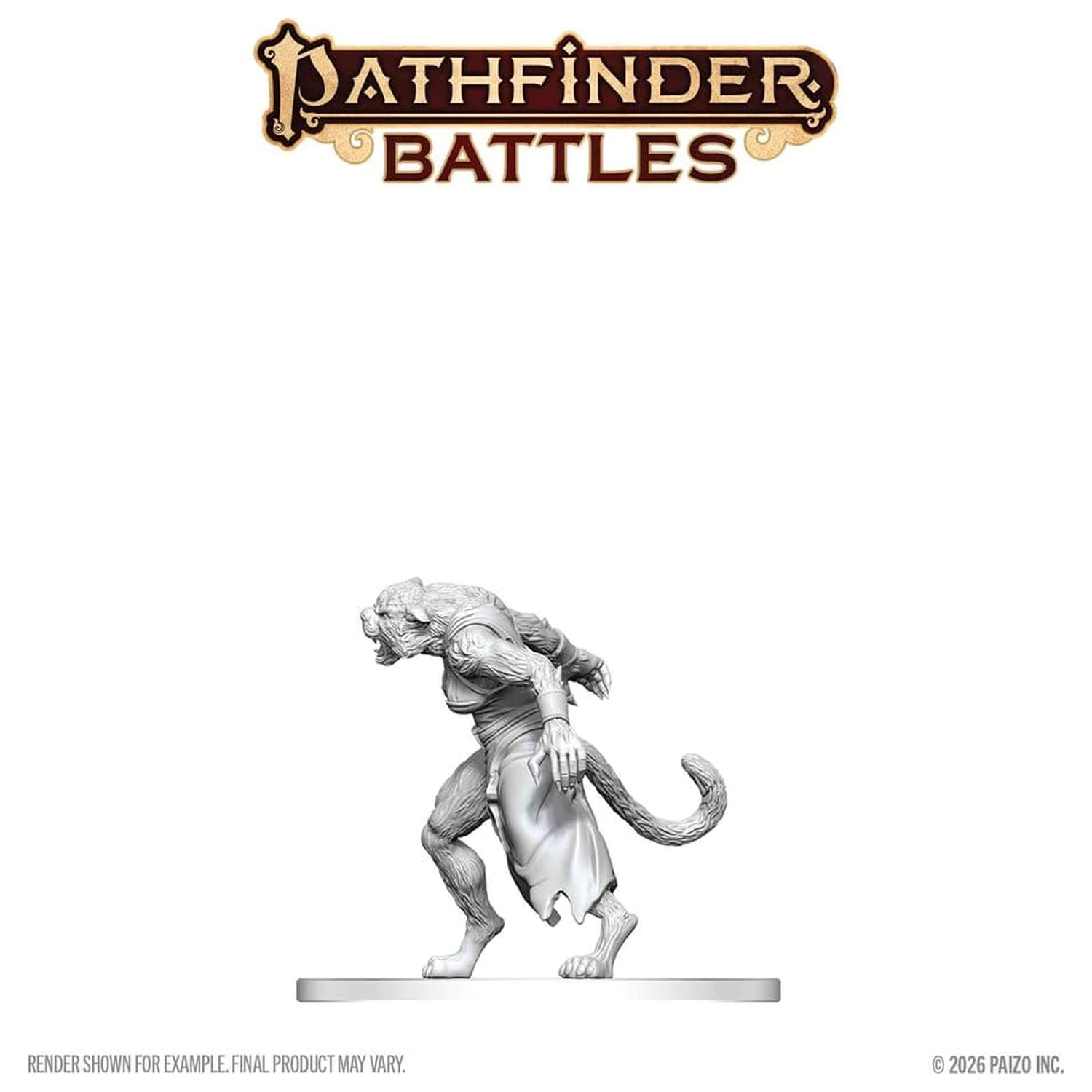 Pathfinder Battles Deep Cuts Nepobarvana miniatura Weretiger 13 cm fotografija izdelka