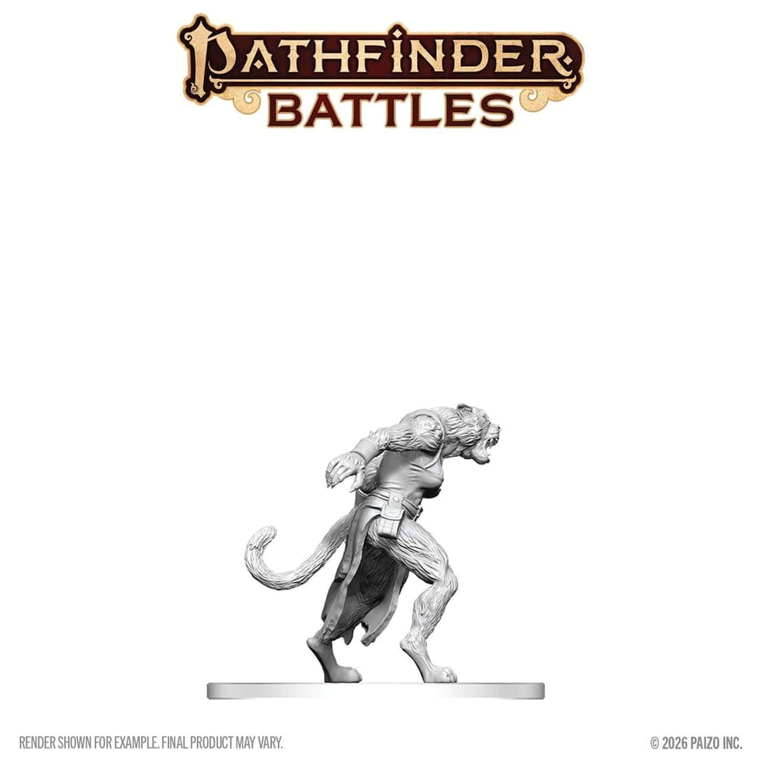 Pathfinder Battles Deep Cuts Nepobarvana miniatura Weretiger 13 cm fotografija izdelka