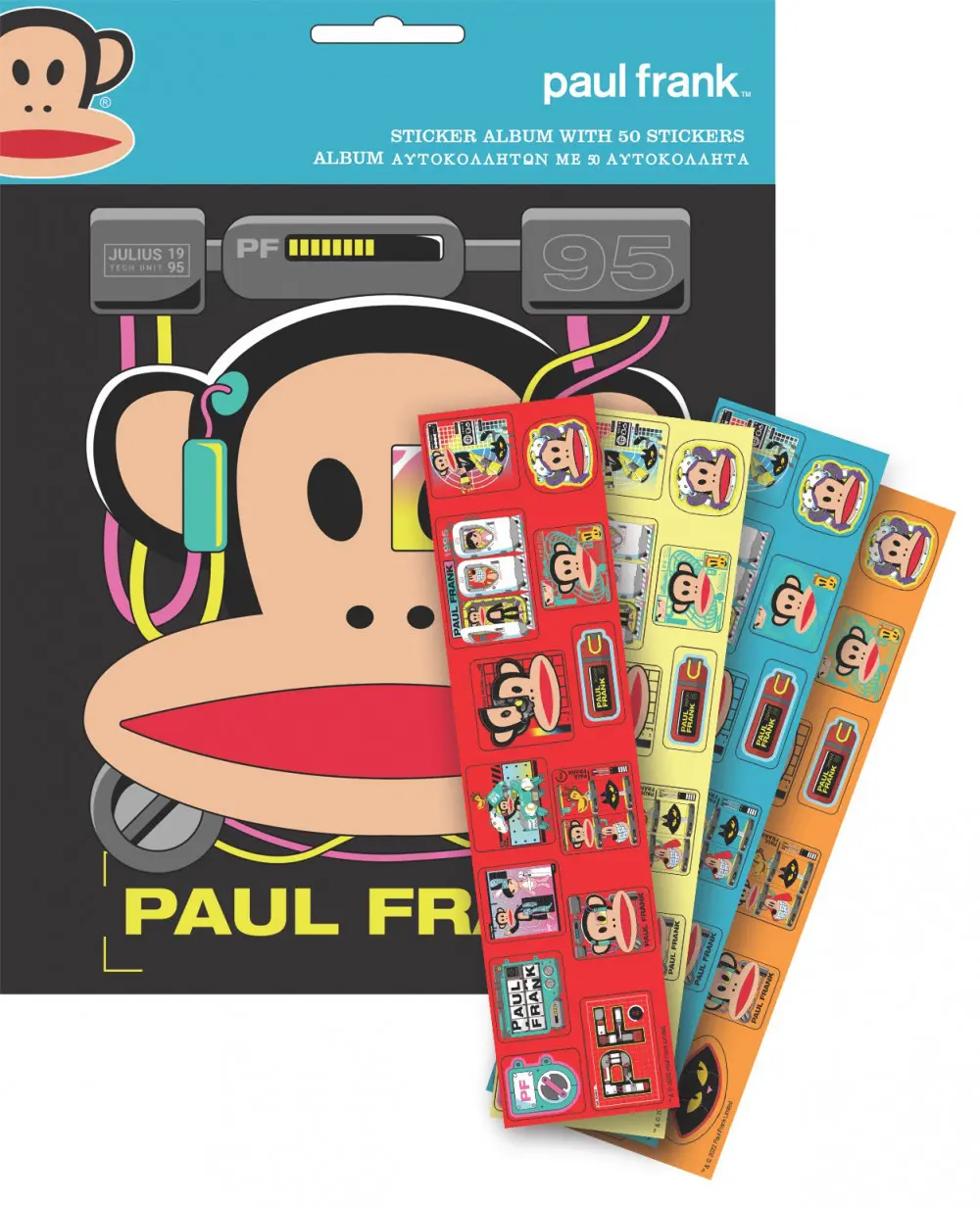 Paul Frank album za nalepke s 50 nalepkami fotografija izdelka