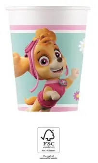 Paw Patrol Skye and Everest papirnati kozarčki 8 kosov 200 ml FSC fotografija izdelka