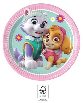 Paw Patrol Skye in Everest papirnati krožniki 8 kos 19.5 cm FSC fotografija izdelka