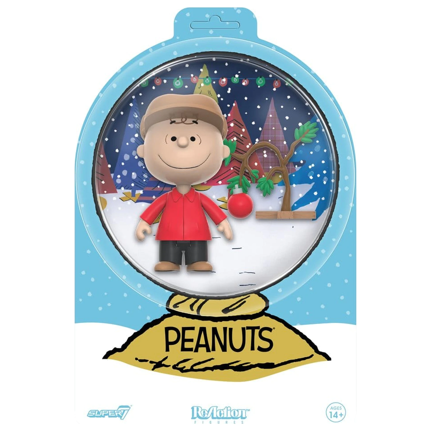 Peanuts ReAction akcijska figura Charlie Brown and Sad Tree (Snow Globe Card Back) fotografija izdelka