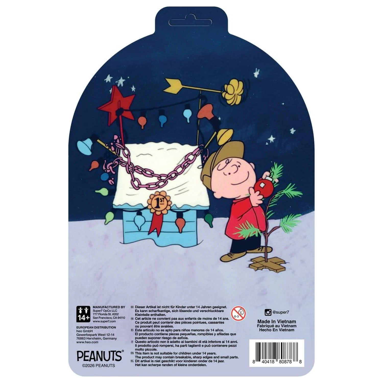 Peanuts ReAction akcijska figura Charlie Brown and Sad Tree (Snow Globe Card Back) fotografija izdelka